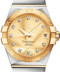Constellation Men's Automatic in 2-Tone Steel and Yellow Gold on Bracelet w/ Gold Diamond Dial