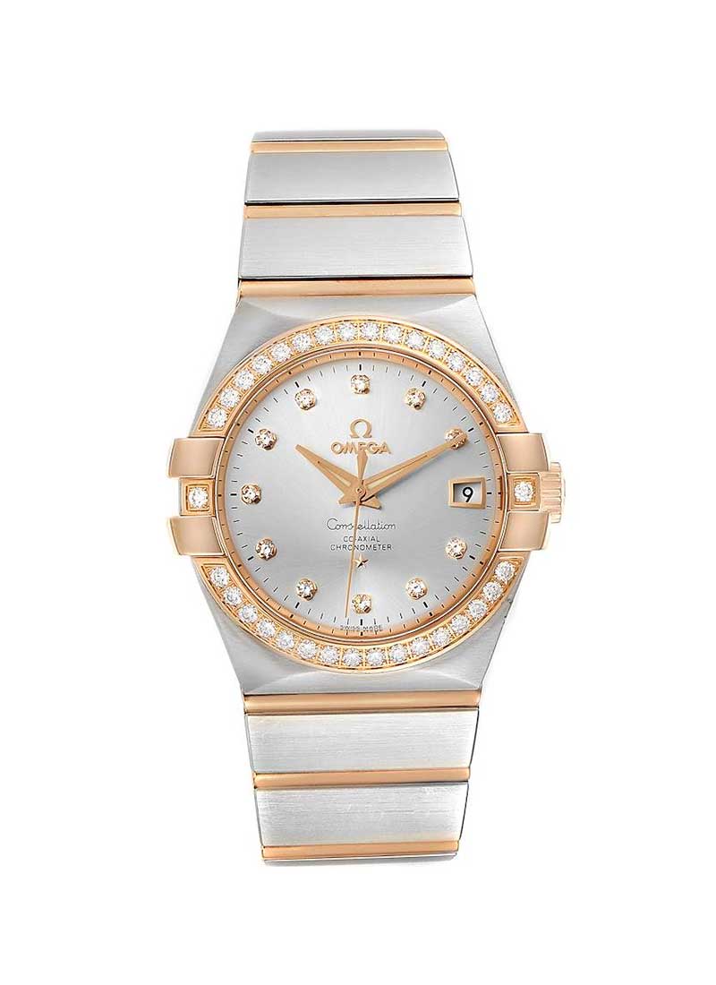 Omega Constellation Men's Automatic in Steel wtih Rose Gold Diamond Bezel