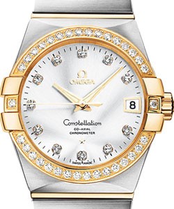 Constellation in 2-Tone on Steel and Yellow Gold Bracelet w Silver Diamond Dial
