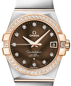 Constellation Men's Automatic in 2-Tone on Steel and Rose Gold Bracelet with Brown Diamond Dial