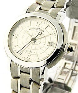 Lady's Millenary 28mm Automatic in White Gold on White Gold Bracelet with Silver Dial