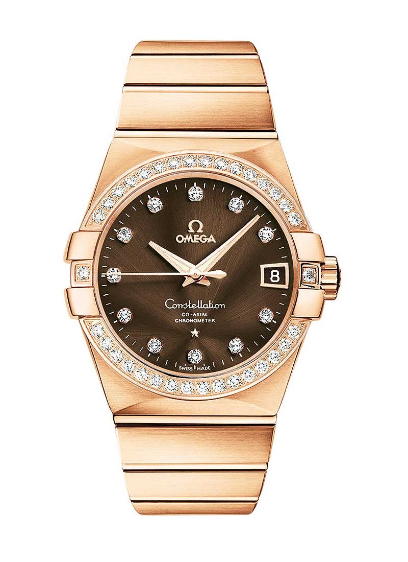 Omega Constellation in Rose Gold with Diamond Bezel