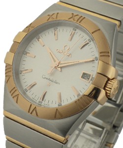 Constellation Men's in Quartz in 2-Tone Steel and Rose Gold on Bracelet with Silver Dial