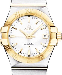 Constellation Men's in 2-Tone Steel and Yellow Gold on Bracelet with Silver Dial