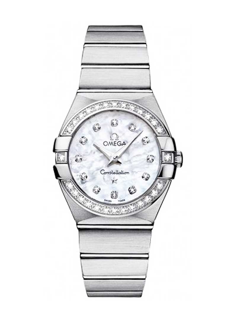 Omega COnstellation 95 Lady's Small in Steel with Diamond Bezel