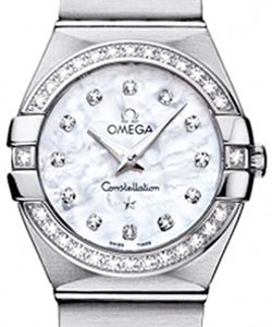 COnstellation 95 Lady's Small in Steel with Diamond Bezel Steel on Bracelet with White MOP Diamond Dial