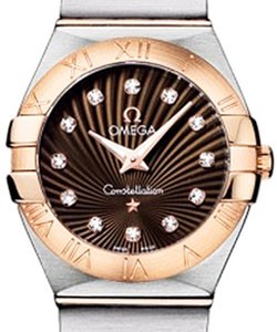 Constellation 95 Lady's in 2-Tone Steel and RG on Bracelet w/ Brown Guilloche Diamond Dia