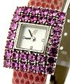  Square 18K White Gold  with Purple Sapphire Bezel 