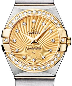 Constellation 95 Lady's in 2-Tone w/ Diamond Bezel Steel and YG on Bracelet w/ Gold Guilloche Diamond Dial