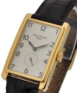 Gondolo Mens 5009 Yellow Gold on Strap with Silver Dial