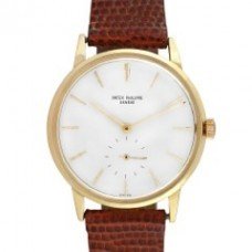 Calatrava Men's Circa 1960 in Yellow Gold on Brown Leather Strap with White Dial