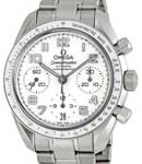 Speedmaster Chronograph Tachymeter in Steel on Steel Bracelet with White Dial