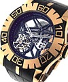 Easy Diver -  SKELETON TOURBILLION Rose Gold on Strap with  Skeletonized  Dial