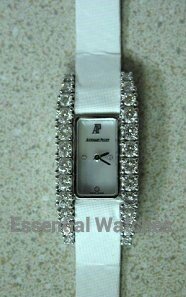 Lady's White Gold Diamond Watch in White Gold with Diamond Bezel on  Strap with MOP and Diamond Dial