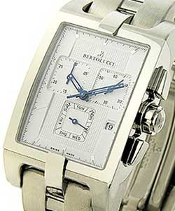 Uomo Rectangel Chronograph in Steel on Steel Bracelet with Silver Dial
