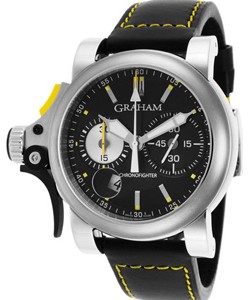 Chronofighter RAC Trigger Black Rush in Steel Steel on Strap with Black Dial