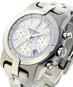 Uomo Chronograph in Steel on Steel Bracelet with White Dial