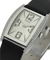 Limelight Tonneau in White Gold with Diamond Bezel on Black Leather Strap with Mother of Pearl Dial