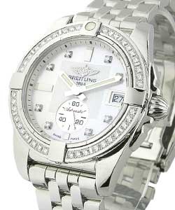 Galactic 36 Automatic in Steel with Diamond Bezel on Steel Bracelet with Mother of Pearl Diamond Dial