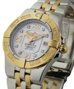 Galactic 30mm - Steel and Yellow Gold on Bracelet Mother of Pearl Diamond Dial 