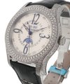  Robusto Tricalendografo Luna Steel on Strap with Diamond Bezel and Silver Dial