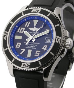 Superocean Abyss in Steel with Black Bezel on Black Rubber Strap with Black Dial and Blue Inner Flange