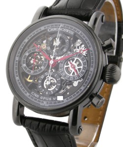 Grand Opus Chronograph in PVD PVD Steel on Strap with Skeleton Dial