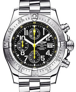 Avenger Skyland Steel on Bracelet with Black Dial with Yellow Subdials