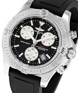 Colt II Chronograph in Steel on Black Rubber Strap with Black Dial and Silver Subdial