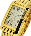 Tank Americaine Mid Size  on Yellow Gold Bracelet with Silver Roman Dial