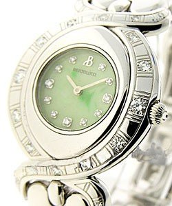 Lady's Large in White Gold White Gold Bracelet with Jade Diamond Dial