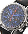 TimeMaster - Flyback Chronograph Steel Case with Black Dial with Blue Arabics