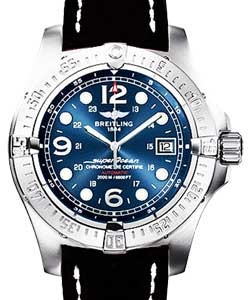 Superocean Steelfish X-Plus Men's Automatic in Steel Steel on Black Leather Strap with Blue Dial