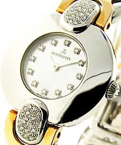 Lady's Large in White Gold with Diamonds Lugs on White Gold and Rose Gold Bracelet with MOP Dial
