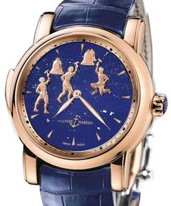 Triple Jack Minute Repeater in Rose Gold on Blue Crocodile Leather Strap with Lapis Lazuli Dial
