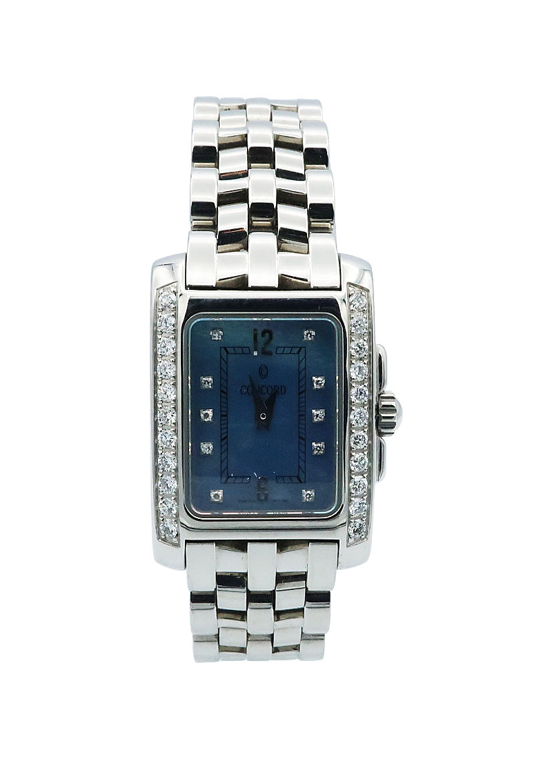 Concord Sportivo in Steel with Partial Diamond Bezel