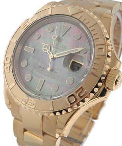Yachtmaster in Yellow Gold On Yellow Gold Oyster Bracelet with Black Mother of Pearl Dial
