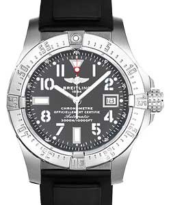 Avenger Seawolf Men's Automatic in Steel Steel on Black Rubber Strap with Grey Dial