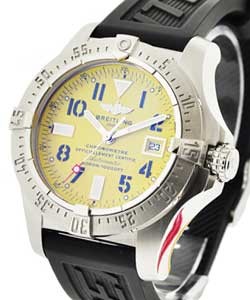 Avenger Seawolf Men's Automatic  Steel on Black Rubber with Yellow Dial