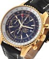 Navitimer World Chronograph Men's in Rose Gold Rose Gold on Strap with Black Dial on Tang Buckle