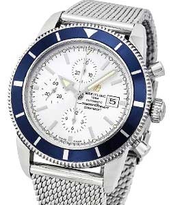 Superocean Heritage 46mm Chronograph in Steel on Steel Bracelet with Silver Dial