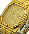 1980''s - Pave Diamond Dial - Gold Bracelet Yellow Gold - Bullet Bracelet - Quartz
