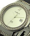 Classic Ladies with  Diamond Bezel and Lugs Steel on Rubber Strap - Silver Dial