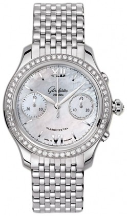 Lady Serenade Chronograph 38mm Steel with Diamond Bezel on Steel Bracelet with MOP Dial