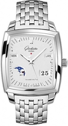 Senator Karree Perpetual Calendar 40mm Automatic in Stainless Steel on Stainless Steel Bracelet with Silver Dial