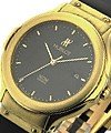 Classic Automatic Date in Yellow Gold on Black Rubber Strap with Black Dial