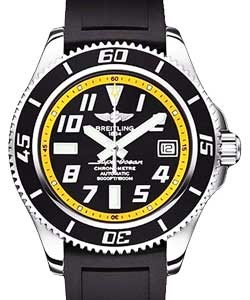 Aeromarine Superocean New Wave 42mm in Steel on Black Rubber Strap with Black Dial