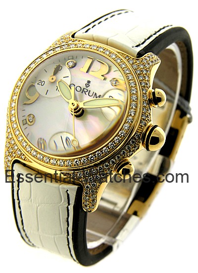 Corum Bubble Mid Size in Yellow Gold with Diamond Bezel