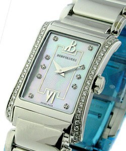 Fascino Stainless Steel with Diamond Bezel on Steel Bracelet with MOP Diamond Dial