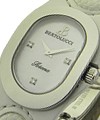 Serena SS in Steel on White Strap with MOP Diamond Dial